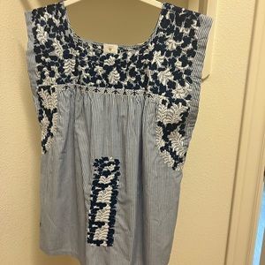 NWT J Marie Oaxaca Sleeveless Embroidered Top